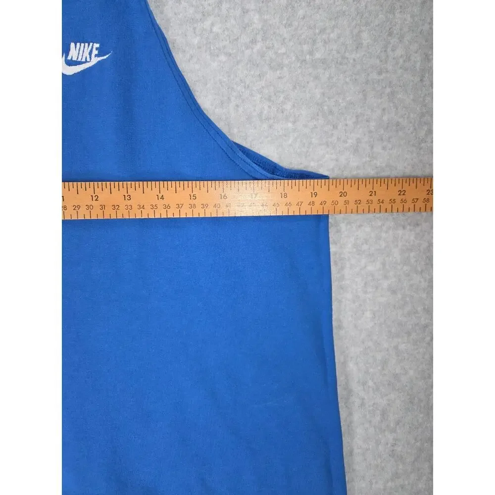 Vintage Nike White Tag Crop Tank Top Size L Royal Blue Made In USA 90s